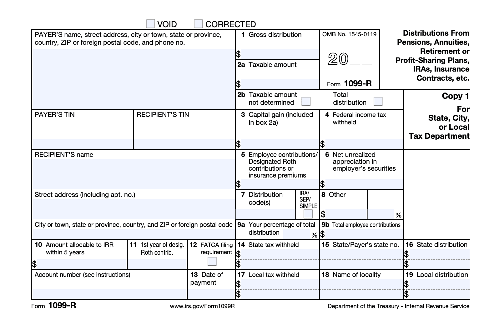 1099 R Taxable Amount Not Determined